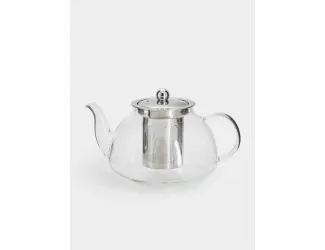 Чайник заварочный, 1 л, стекло Б/сталь, серебристый, Base