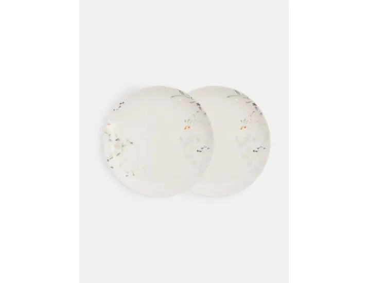 Тарелка закусочная 21 см 2 шт белая Цветы и листья Anna Lafarg Primrose