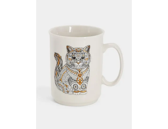 Кружка 415 мл белая Кот Anna Lafarg Wild