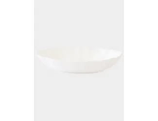 Салатник, 25х17 см, 700 мл, фарфор P, белый, овальный, Волны, Perle
