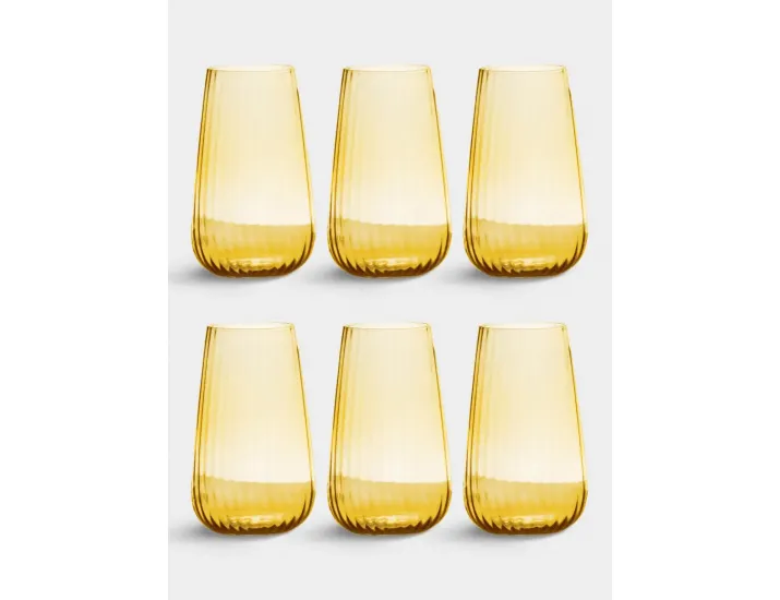Набор стаканов для воды 6 предметов 570 мл янтарные Le Stelle Opium