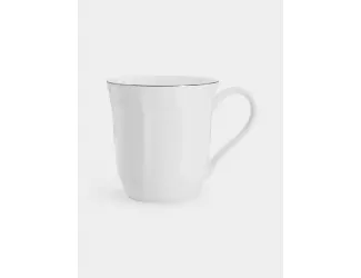 Кружка 400 мл белая с серебристым кантом Anna Lafarg Lotus silver