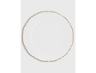 Тарелка обеденная 26,5 см белая с золотистым кантом Anna Lafarg Лотос