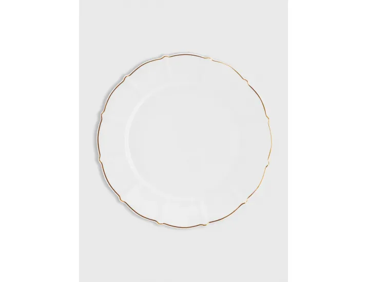 Тарелка закусочная 21,5 см белая с золотистым кантом Anna Lafarg Лотос