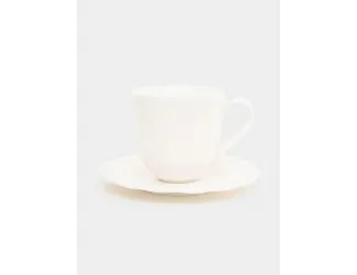 Чашка с блюдцем, 250 мл, белая, Elite