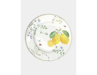 Тарелка закусочная, 19 см, Цветы и лимоны