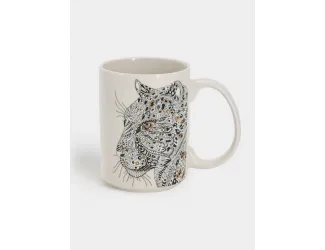 Кружка, 500 мл, фарфор N, белая, Леопард, Wild