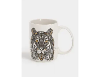 Кружка, 500 мл, фарфор N, белая, Тигр, Wild