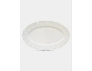 Блюдо, 36x23 см, овальное, белое, Elite
