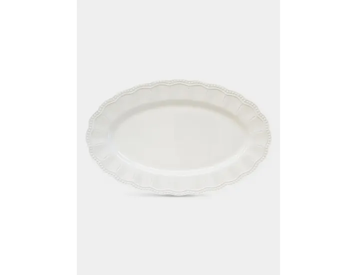 Блюдо 36x23 см белое овальное волнистый край Easy Life Elite