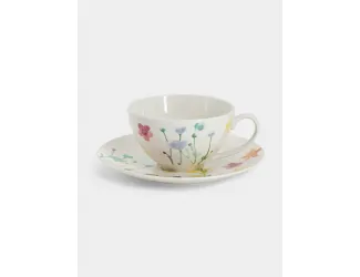 Чашка с блюдцем, 400 мл, Лесные цветы