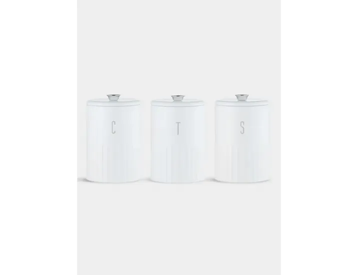 Набор банок для сыпучих продуктов 3 предмета 1.35 л h17 см белые Maxwell & Williams Astor
