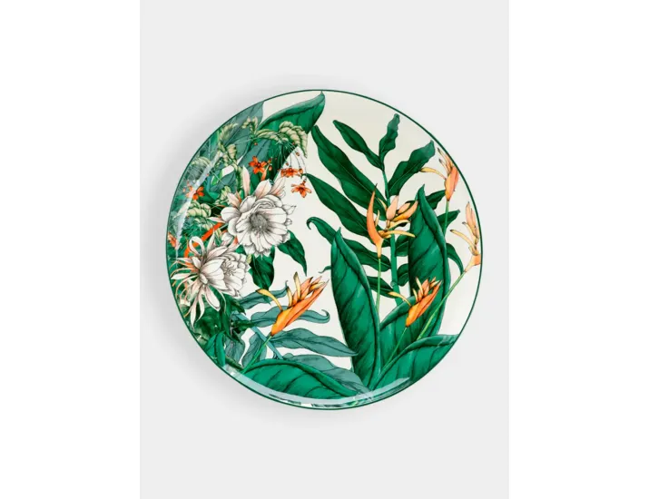 Блюдо 36 см круглое бело-зеленое Ночной сад Maxwell & Williams Night Garden Foliage
