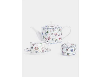 Сервиз чайный 6 персон 14 предметов белый Цветы Anna Lafarg Букингем