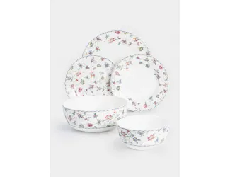 Сервиз обеденный 6 персон 21 предмет белый Цветы Anna Lafarg Букингем