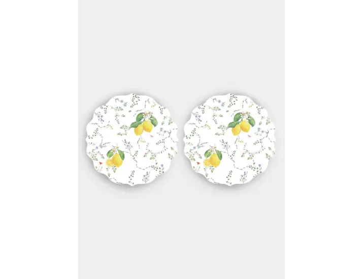 Подставка под горячее круглая 34.5 см 2 шт Цветы и лимоны Easy Life Fleurs et Citrons