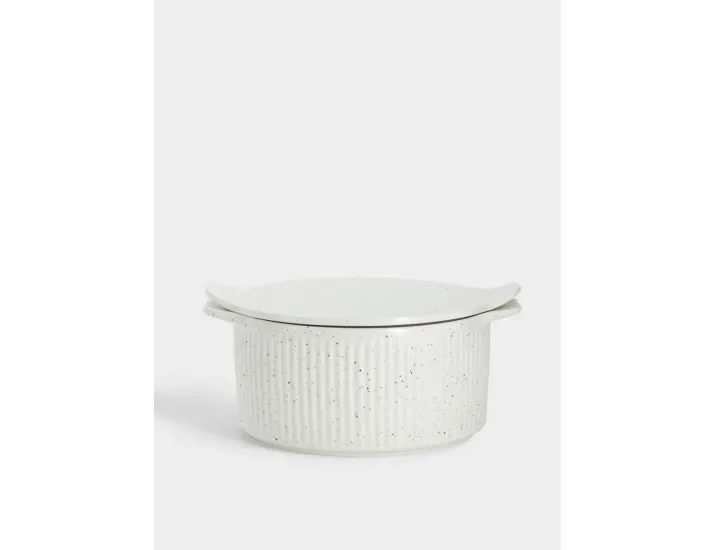 Кастрюля 3 л с крышкой круглая молочная в крапинку Maxwell & Williams Speckle