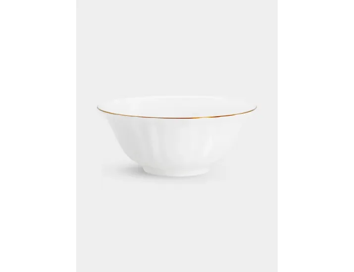 Салатник 14 см 0,4 л белый с золотистым кантом Anna Lafarg Лотос