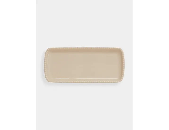 Блюдо 36x16 см прямоугольное бежевое Бусины Easy Life Tiffany