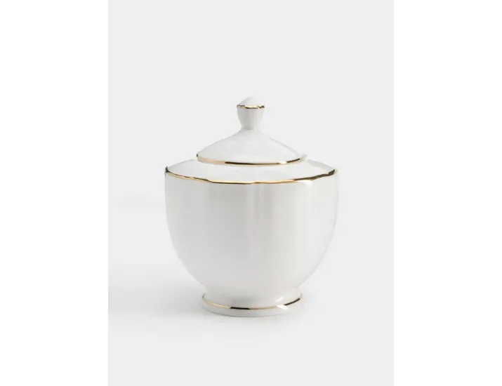 Сахарница 0,25 л белая с золотистым кантом Anna Lafarg Лотос