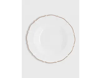 Тарелка суповая 21,5 см белая с золотистым кантом Anna Lafarg Лотос