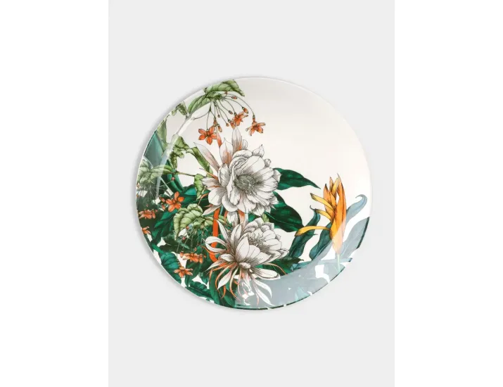 Тарелка закусочная 19 см белая Тропические цветы Maxwell & Williams Night Garden Flower