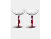 Бокал-креманка для шампанского 370 мл 2 шт красная ножка Anna Lafarg Villalago
