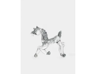 Статуэтка, 10х7 см, стекло, серебристая, Лошадка, Horse