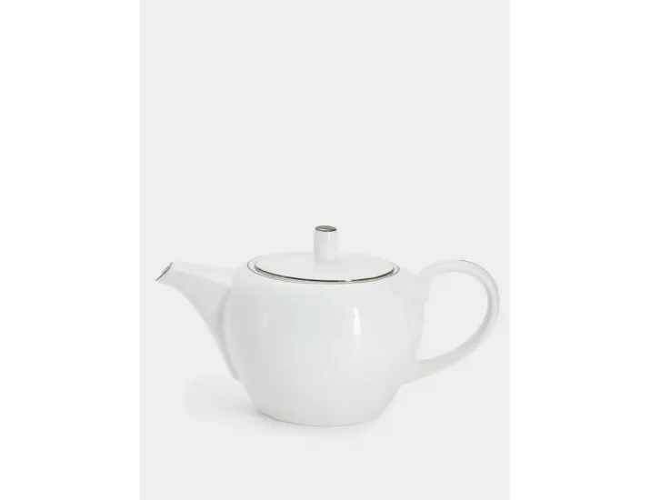 Чайник 1,2 л белый с серебристым кантом Anna Lafarg Арктика