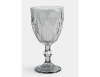 Бокал-кубок для вина, 300 мл, стекло, серый, Diamond color