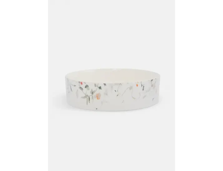 Блюдо 23х6 см с бортами белое Цветы и листья Anna Lafarg Primrose