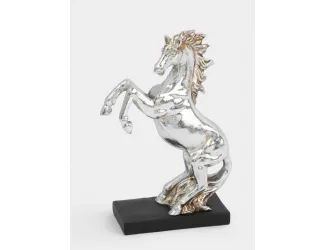 Статуэтка, 15 см, полирезин, серебристая, Конь на дыбах, Horse