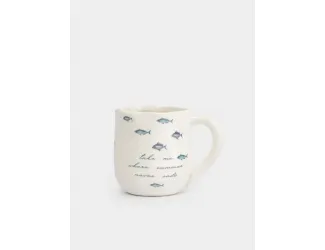 Кружка, 360 мл, керамика, белая, Рыбки, Sea world