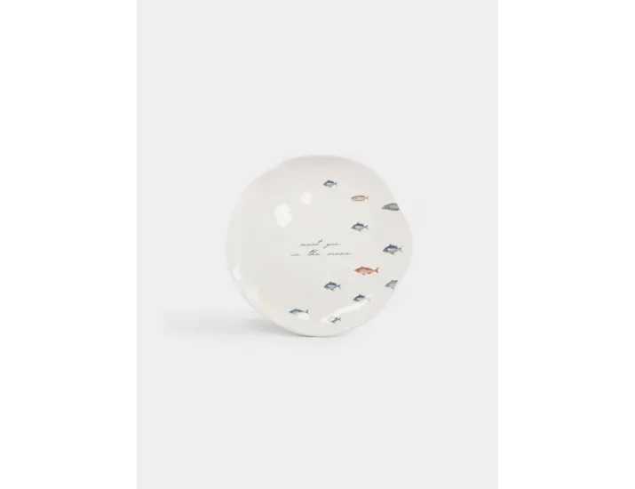 Тарелка закусочная 22 см белая Рыбки Anna Lafarg Sea world