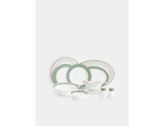 Обеденный сервиз 'Изумруд' 27 предметов на 6 персон (6 обед.тарелок 27см , 6 суп.тарелок 21см , 6 закус.тарелок 21см , 1 салатник 23см , 2 с