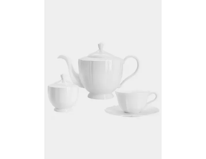 Сервиз чайный на 6 персон 14 предметов Anna Lafarg Emily Lotus white