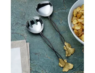 Набор сервировочный Michael Aram Golden Ginkgo 2 предмета 29 см