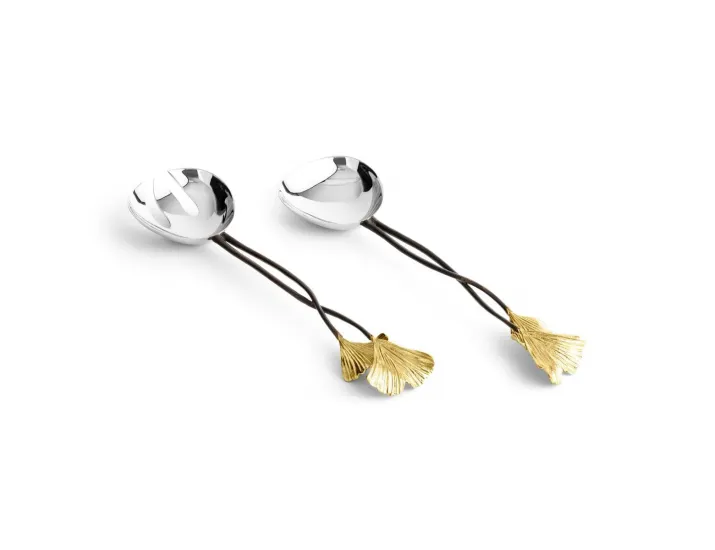 Набор сервировочный Michael Aram Golden Ginkgo 2 предмета 29 см