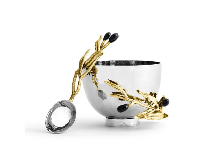 Чаша с ложкой Michael Aram Olive Branch 325 мл 10 см