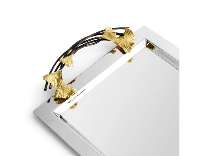 Поднос Michael Aram Golden Ginkgo прямоугольный 48х30см