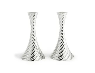 Набор подсвечников Michael Aram Twist 2 предмета 22 см серебро