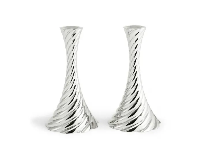 Набор подсвечников Michael Aram Twist 2 предмета 22 см серебро