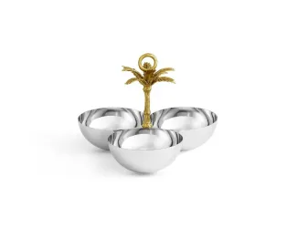 Менажница Michael Aram Palm 3 секции 23х23 см