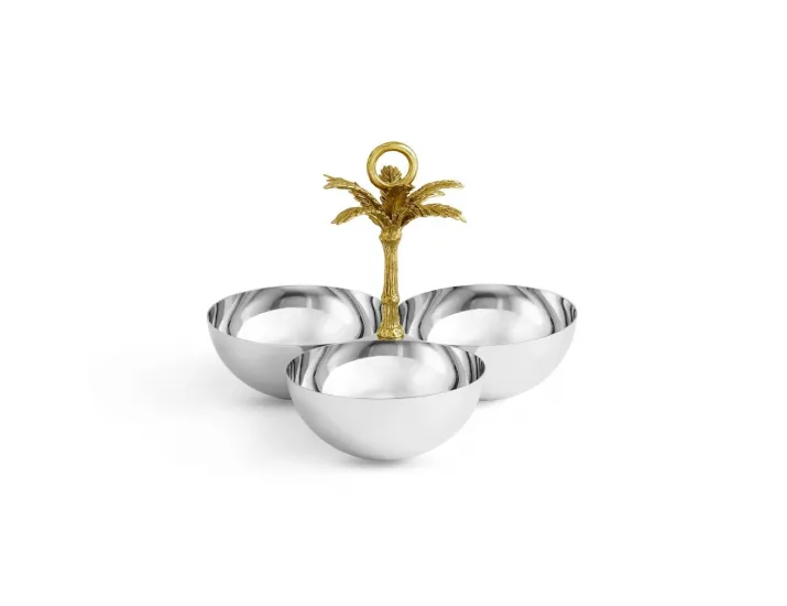 Менажница Michael Aram Palm 3 секции 23х23 см