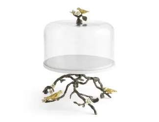 Блюдо на ножке с крышкой Michael Aram Lovebirds 26х32 см