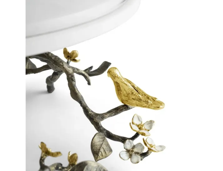 Блюдо на ножке с крышкой Michael Aram Lovebirds 26х32 см