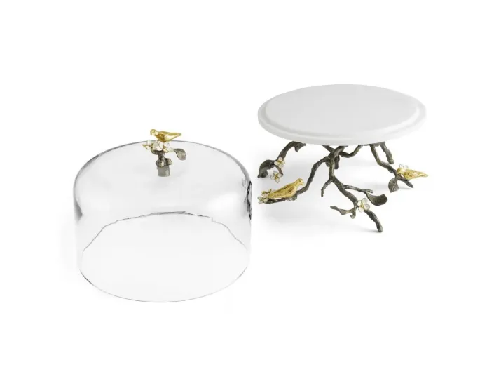 Блюдо на ножке с крышкой Michael Aram Lovebirds 26х32 см