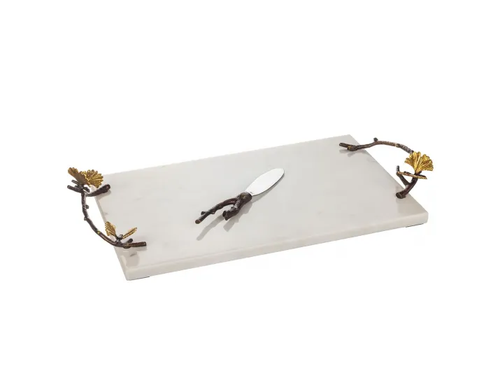 Доска для сыра с ножом Michael Aram Butterfly Ginkgo 47х25 см белая