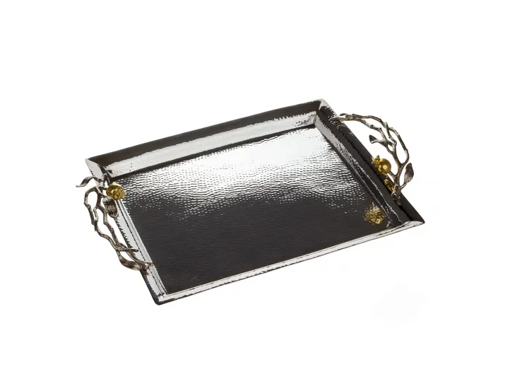 Поднос Michael Aram Pomegranate Silver прямоугольный 44х33 см