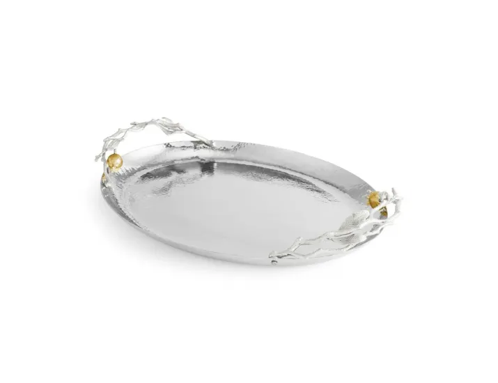 Поднос Michael Aram Pomegranate Silver овальный 44х33 см